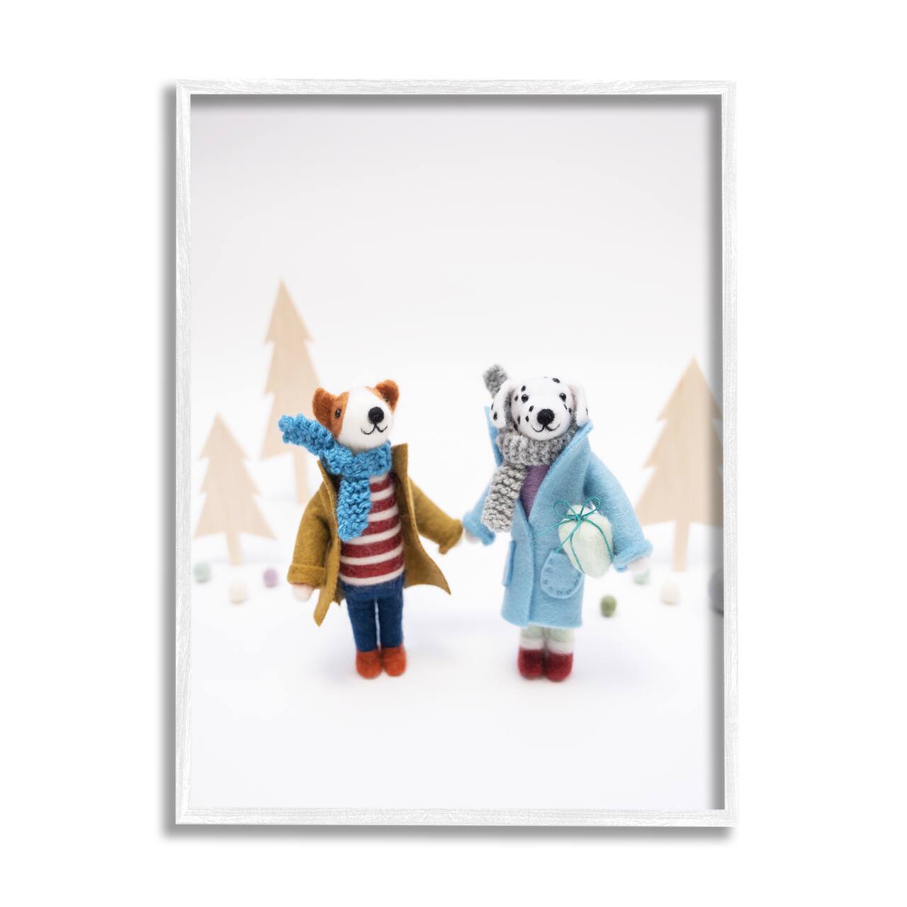 Stupell Industries Winter Holiday Gifts Dog Couple Framed Giclee Art